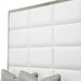 Aico State St Metal Cal King Panel Bed in Glossy White - Visions in Furniture (La Mirada, CA)