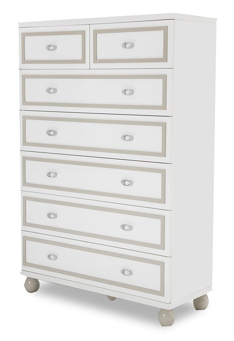 AICO Sky Tower 7 Drawer Chest in White Cloud - Visions in Furniture (La Mirada, CA)