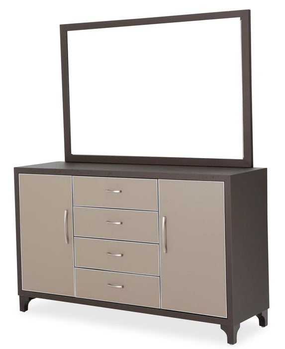 Aico 21 Cosmopolitan Mirror in Taupe/Umber - Visions in Furniture (La Mirada, CA)
