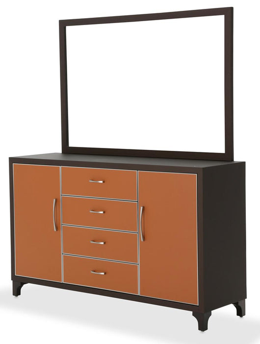 Aico 21 Cosmopolitan Mirror in Orange/Umber - Visions in Furniture (La Mirada, CA)