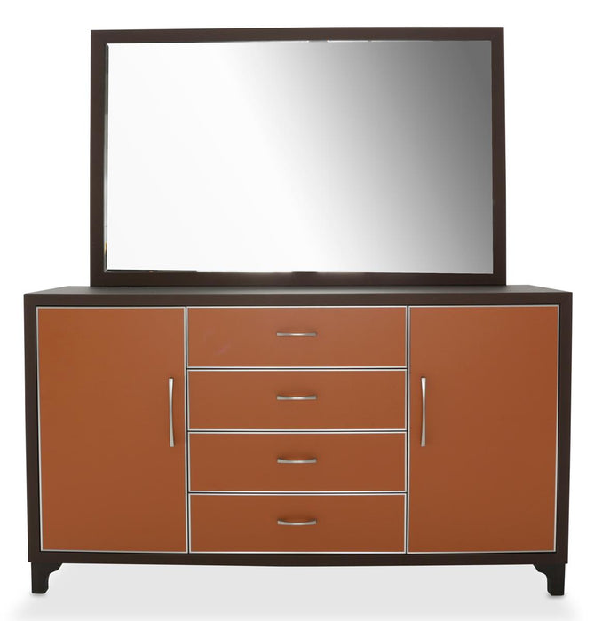 Aico 21 Cosmopolitan Mirror in Orange/Umber - Visions in Furniture (La Mirada, CA)