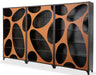 Aico 21 Cosmopolitan Curio Side Cabinet in Orange/Umber - Visions in Furniture (La Mirada, CA)