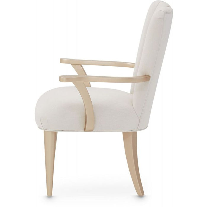 AICO La Rachelle Arm Chair in Medium Champagne (Set of 2) - Visions in Furniture (La Mirada, CA)