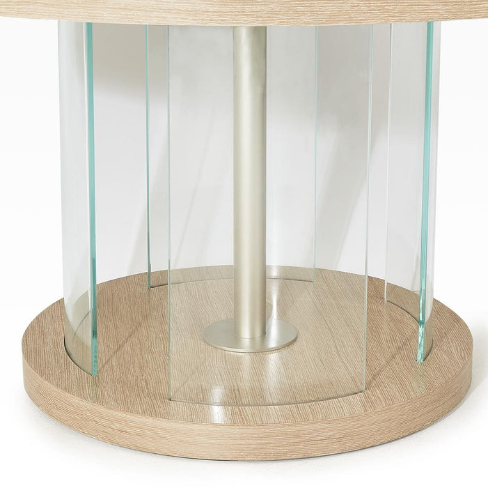 AICO Laguna Ridge Round Dining Table in Washed Oak - Visions in Furniture (La Mirada, CA)