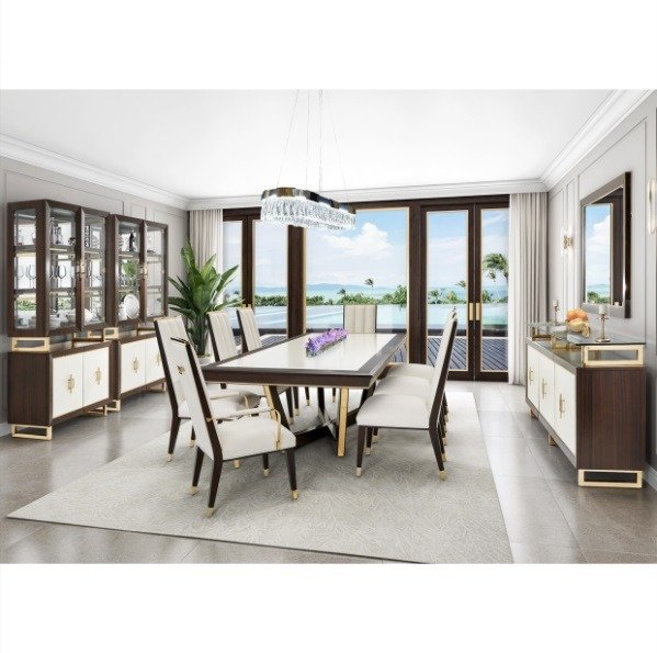 AICO Belmont Place Rectangular Dining Table in Espresso - Visions in Furniture (La Mirada, CA)