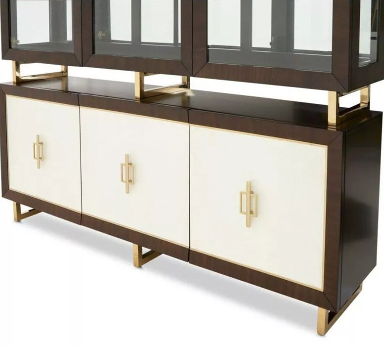 AICO Belmont Place Buffet with China Top in Espresso - Visions in Furniture (La Mirada, CA)