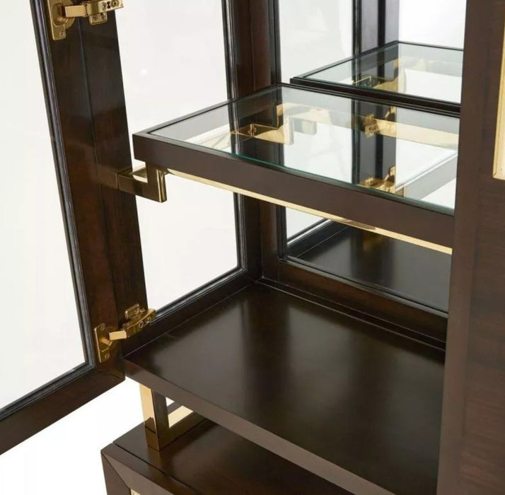 AICO Belmont Place Buffet with China Top in Espresso - Visions in Furniture (La Mirada, CA)