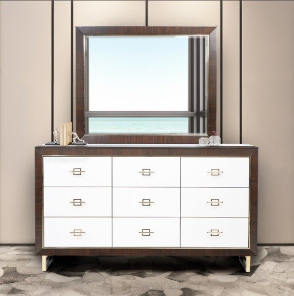 AICO Belmont Place Wall Mirror in Espresso - Visions in Furniture (La Mirada, CA)