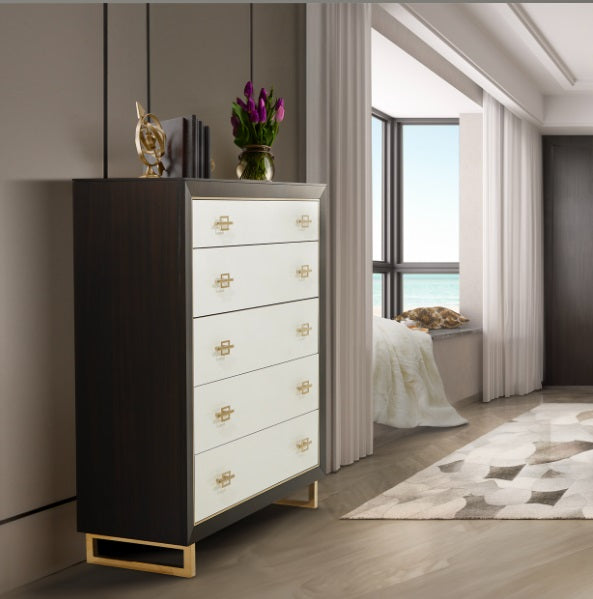 AICO Furniture Penthouse 5 Drawer Chest in Espresso - Visions in Furniture (La Mirada, CA)
