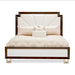 AICO Belmont Place Cal King Panel Upholstered Bed in Espresso - Visions in Furniture (La Mirada, CA)