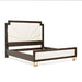 AICO Belmont Place Cal King Panel Upholstered Bed in Espresso - Visions in Furniture (La Mirada, CA)