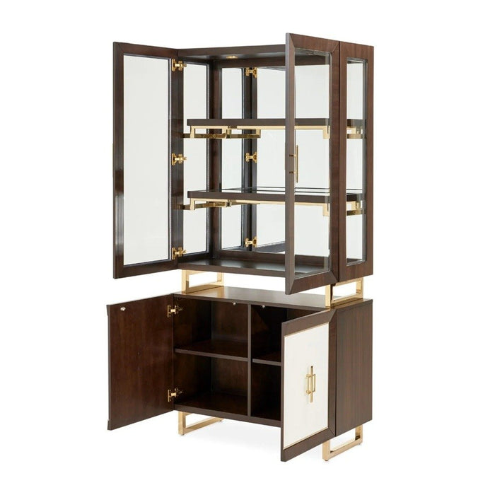 AICO Belmont Place Display Cabinet in Espresso - Visions in Furniture (La Mirada, CA)