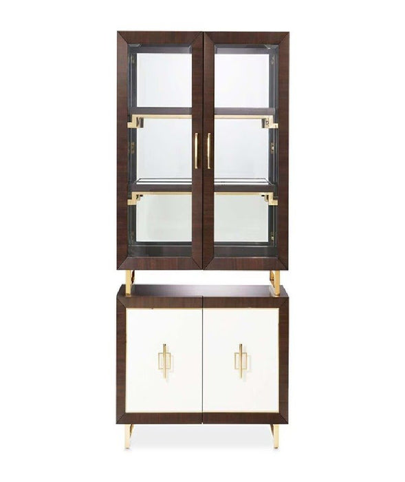 AICO Belmont Place Display Cabinet in Espresso - Visions in Furniture (La Mirada, CA)
