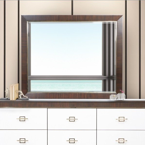 AICO Belmont Place Wall Mirror in Espresso - Visions in Furniture (La Mirada, CA)