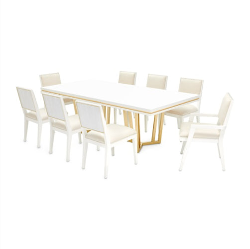 AICO Furniture Palm Gate Rectangular Dining Table in Cloud White - Visions in Furniture (La Mirada, CA)