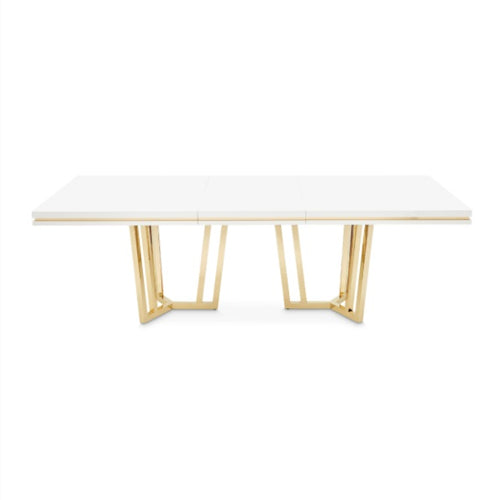 AICO Furniture Palm Gate Rectangular Dining Table in Cloud White - Visions in Furniture (La Mirada, CA)