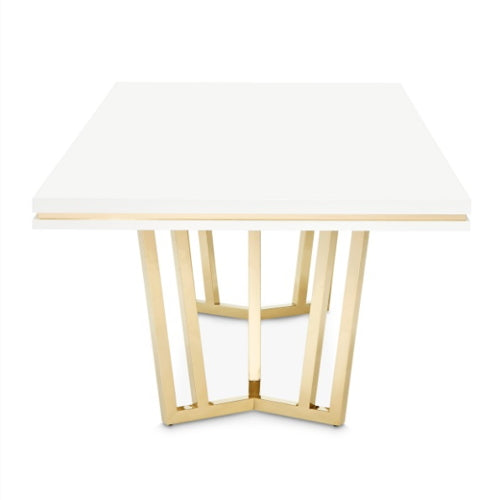AICO Furniture Palm Gate Rectangular Dining Table in Cloud White - Visions in Furniture (La Mirada, CA)