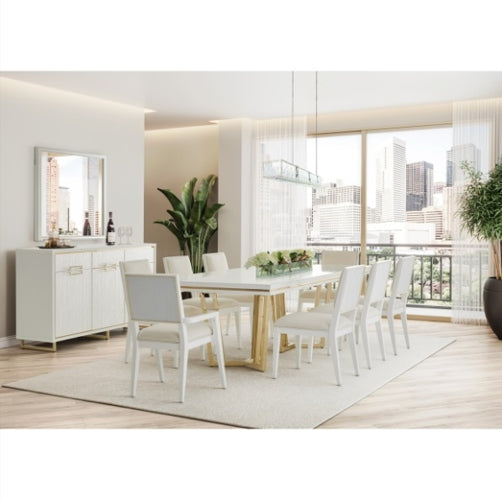 AICO Furniture Palm Gate Rectangular Dining Table in Cloud White - Visions in Furniture (La Mirada, CA)