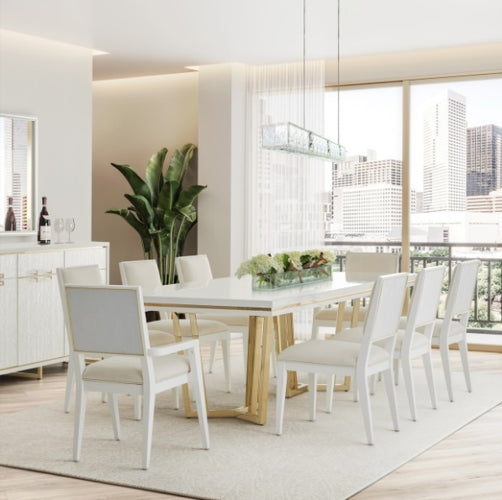 AICO Furniture Palm Gate Rectangular Dining Table in Cloud White - Visions in Furniture (La Mirada, CA)