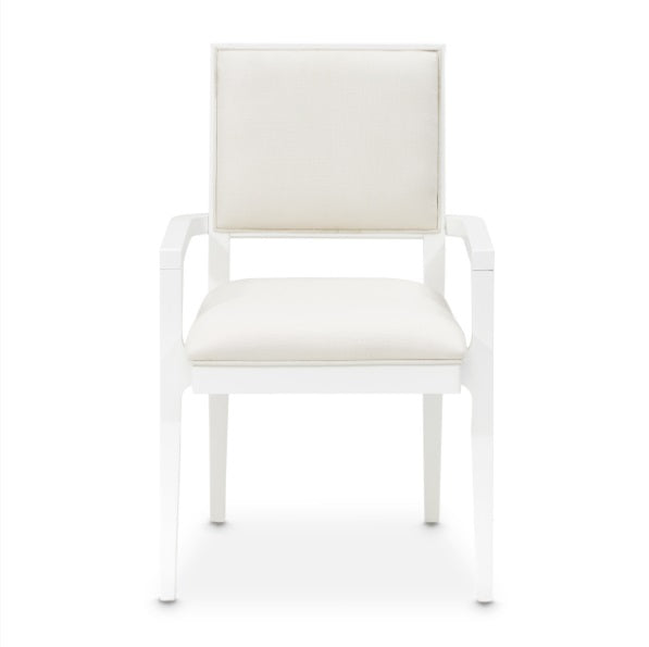 AICO Furniture Palm Gate Arm Chair (Set of 2) in Cloud White - Visions in Furniture (La Mirada, CA)