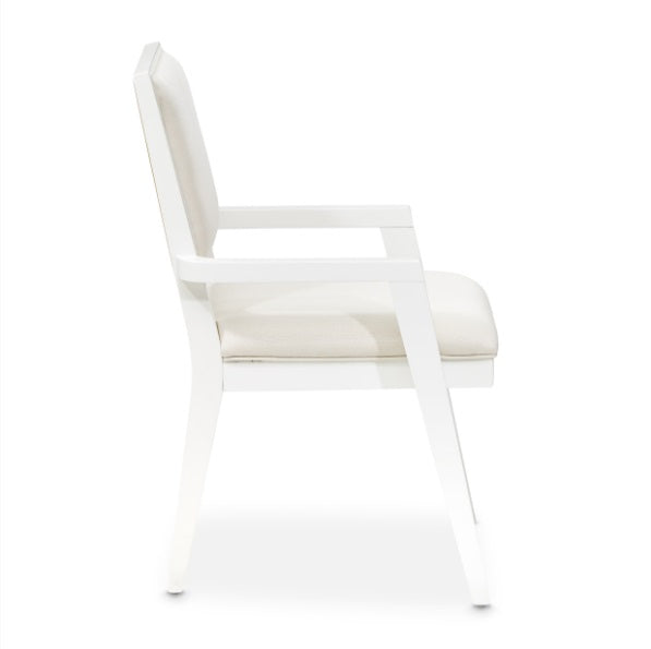 AICO Furniture Palm Gate Arm Chair (Set of 2) in Cloud White - Visions in Furniture (La Mirada, CA)