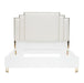 AICO Furniture Palm Gate King Upholstered Platform Bed in Cloud White - Visions in Furniture (La Mirada, CA)