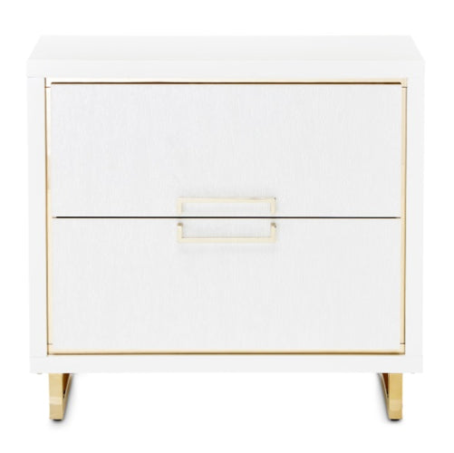 AICO Furniture Palm Gate Nightstand in Cloud White - Visions in Furniture (La Mirada, CA)