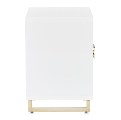 AICO Furniture Palm Gate Nightstand in Cloud White - Visions in Furniture (La Mirada, CA)