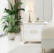 AICO Furniture Palm Gate Nightstand in Cloud White - Visions in Furniture (La Mirada, CA)