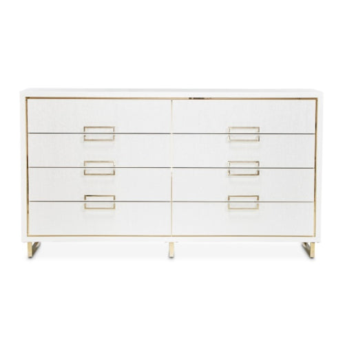 AICO Furniture Palm Gate Dresser in Cloud White - Visions in Furniture (La Mirada, CA)