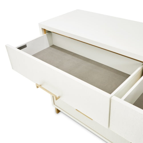 AICO Furniture Palm Gate Dresser in Cloud White - Visions in Furniture (La Mirada, CA)