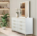 AICO Furniture Palm Gate Wall Mirror in Cloud White - Visions in Furniture (La Mirada, CA)