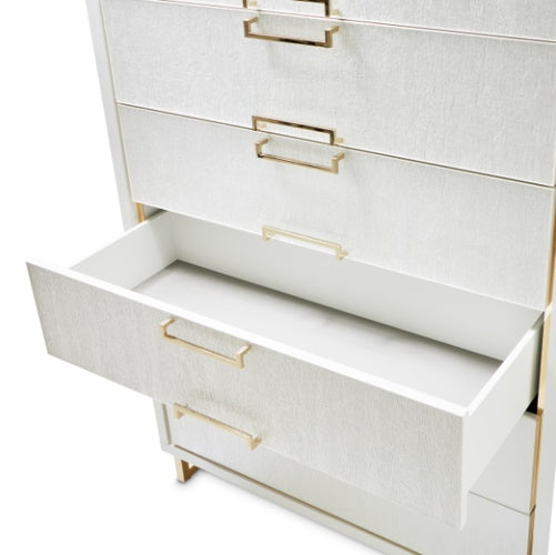 AICO Furniture Palm Gate 6 Drawer Chest in Cloud White - Visions in Furniture (La Mirada, CA)