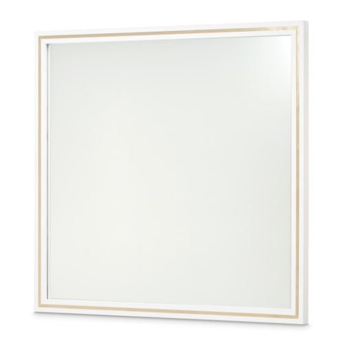 AICO Furniture Palm Gate Wall Mirror in Cloud White - Visions in Furniture (La Mirada, CA)