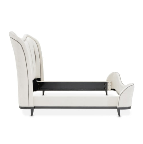 AICO Furniture Tuxedo King Upholstered Bed in Piano Keyboard - Visions in Furniture (La Mirada, CA)