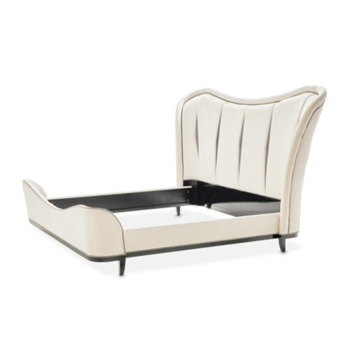AICO Furniture Tuxedo Queen Upholstered Bed in Piano Keyboard - Visions in Furniture (La Mirada, CA)