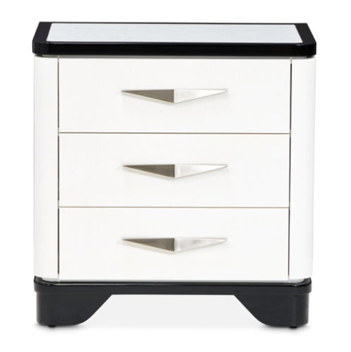 AICO Furniture Tuxedo Nightstand in Piano Keyboard - Visions in Furniture (La Mirada, CA)