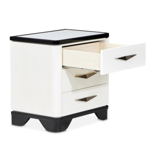 AICO Furniture Tuxedo Nightstand in Piano Keyboard - Visions in Furniture (La Mirada, CA)
