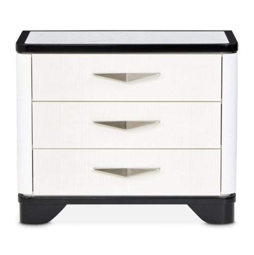 AICO Furniture Tuxedo Large Nightstand in Piano Keyboard - Visions in Furniture (La Mirada, CA)