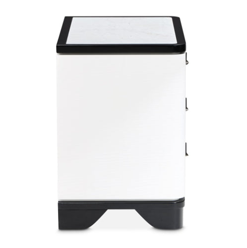 AICO Furniture Tuxedo Large Nightstand in Piano Keyboard - Visions in Furniture (La Mirada, CA)