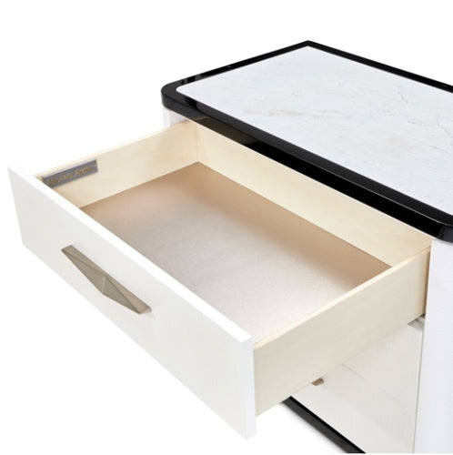 AICO Furniture Tuxedo Large Nightstand in Piano Keyboard - Visions in Furniture (La Mirada, CA)
