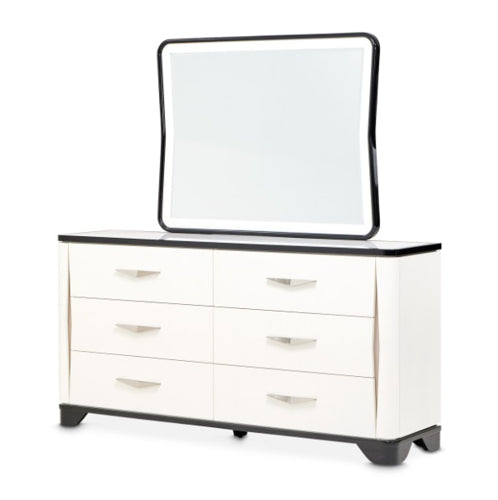 AICO Furniture Tuxedo Dresser Mirror in Piano Keyboard - Visions in Furniture (La Mirada, CA)