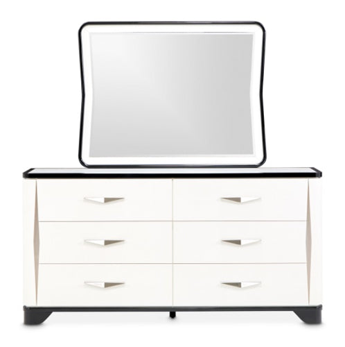 AICO Furniture Tuxedo Dresser Mirror in Piano Keyboard - Visions in Furniture (La Mirada, CA)