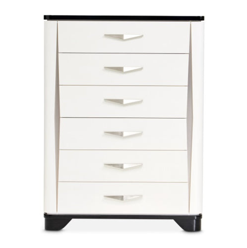 AICO Furniture Tuxedo 6 Drawer Chest in Piano Keyboard - Visions in Furniture (La Mirada, CA)