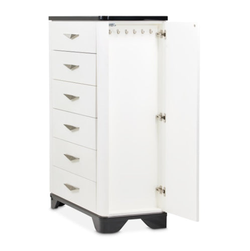 AICO Furniture Tuxedo 6 Drawer Chest in Piano Keyboard - Visions in Furniture (La Mirada, CA)