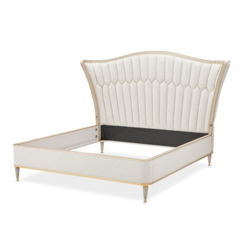 AICO Furniture St.Charles Queen Upholstered Bed in Dove Gray - Visions in Furniture (La Mirada, CA)