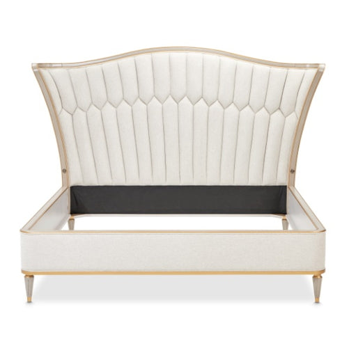 AICO Furniture St.Charles Queen Upholstered Bed in Dove Gray - Visions in Furniture (La Mirada, CA)