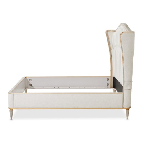 AICO Furniture St.Charles Queen Upholstered Bed in Dove Gray - Visions in Furniture (La Mirada, CA)