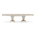 AICO Furniture St. Charles Double Pedestal Dining Table in Dove Gray - Visions in Furniture (La Mirada, CA)
