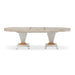 AICO Furniture St. Charles Double Pedestal Dining Table in Dove Gray - Visions in Furniture (La Mirada, CA)